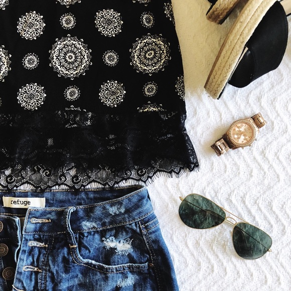 Forever 21 Patterned Cropped Tank - Picture 4 of 5